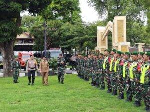 Suasana Apel Gelar Pasukan Pengamanan Pilkada 2024 dari TNI.