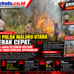 Brimob Padamkan Kebakaran Lahan Halmahera Timur