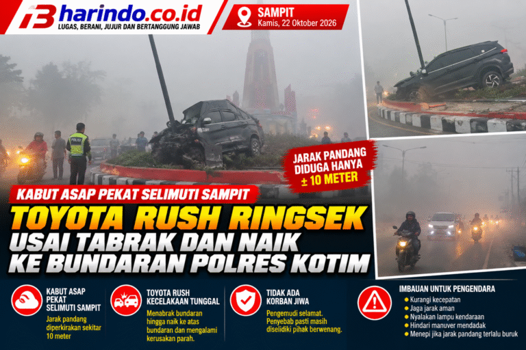 Kabut Asap Selimuti Kecelakaan Toyota Rush