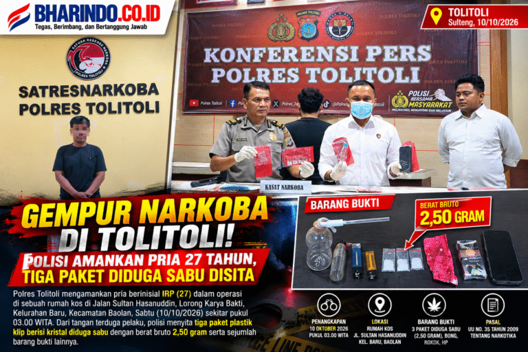 Kolase Berita Penindakan Narkoba Tolitoli