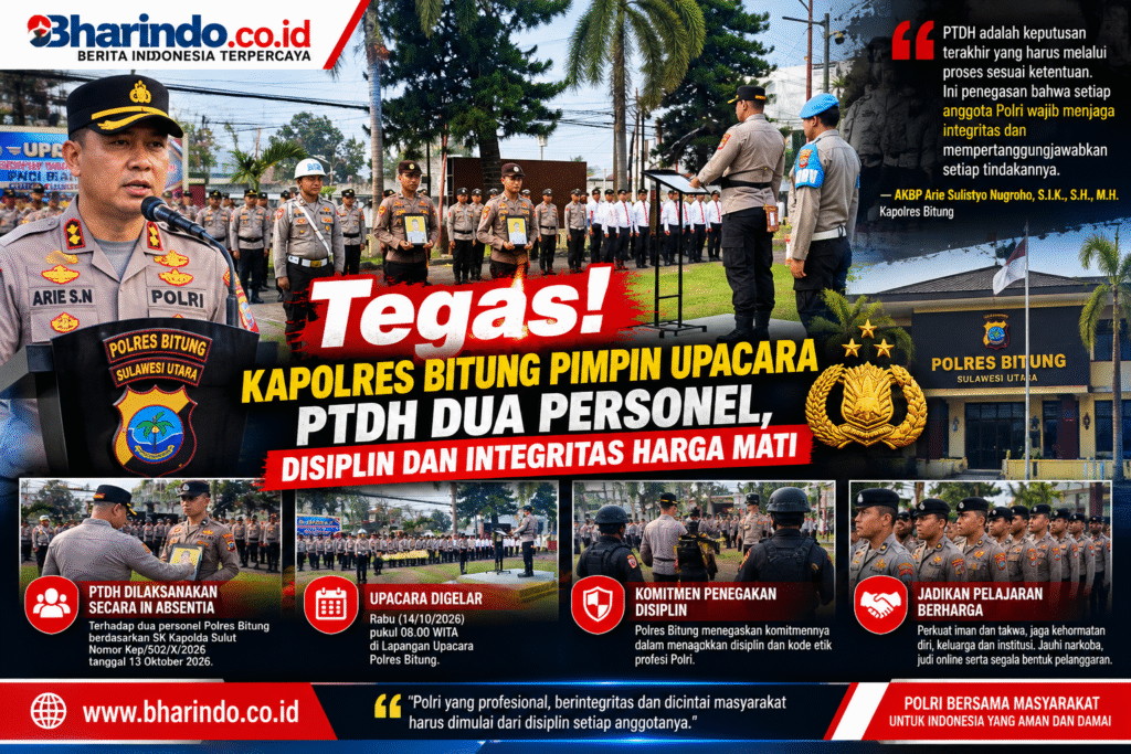Kolase Berita Upacara Polres Bitung