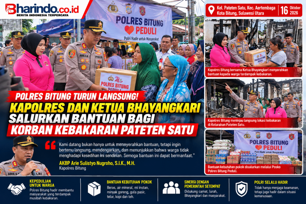 Polres Bitung Peduli Korban Kebakaran