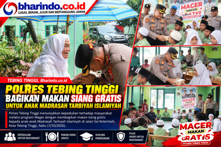 Polres Tebing Tinggi Bagikan Makan Gratis