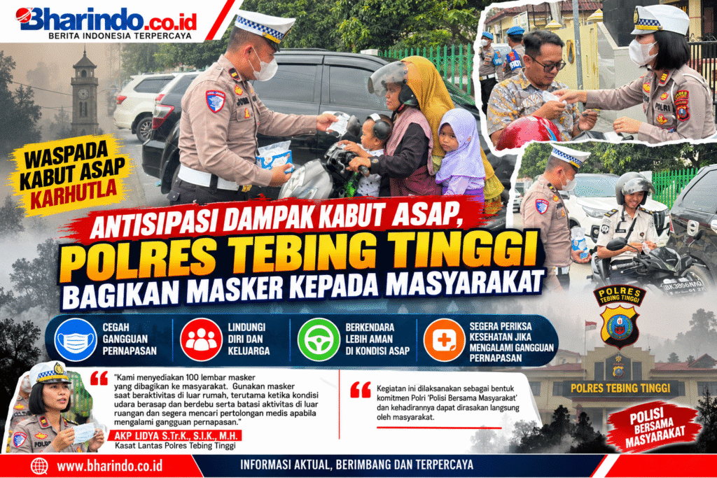 Polres Tebing Tinggi Bagikan Masker