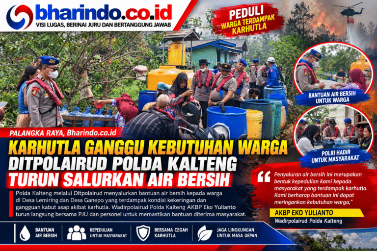 Polri Salurkan Air Bersih untuk Warga Terdampak Karhutla