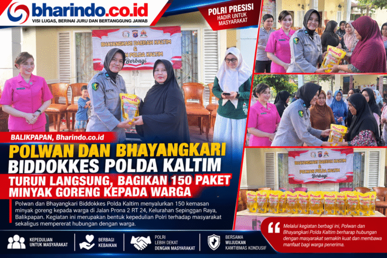 Polwan dan Bhayangkari Berbagi Minyak Goreng
